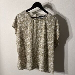 Halogen Beige Floral Women's Blouse